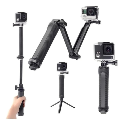 Baston Selfie 3en1 Way + Trípode Plegable Para Go Pro 12 11