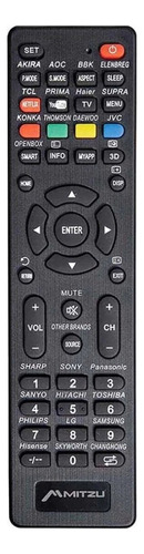 Control Remoto Universal Slim Smart Tv Led Lcd Netflix Mitzu