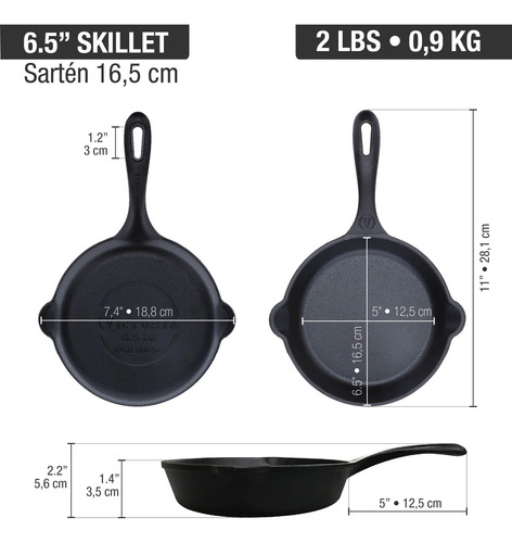 Set Sarten 16cm+ Grill + Olla Cooker Hierro Fundido Victoria