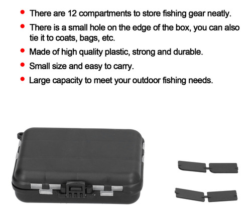 Fishing Gear Case 12 Compartment Tackle Portable Bait Lure