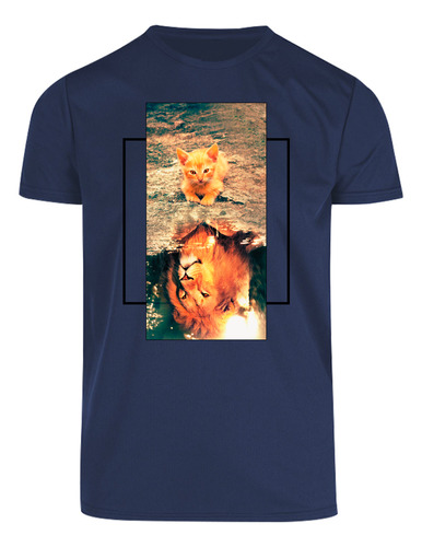 Playera Deportiva Con Estampado Moda Gato Y León