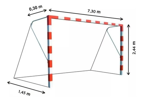 Redes De Arco De Futbol Once 7,3 X 2,44 El Par Futbol 11