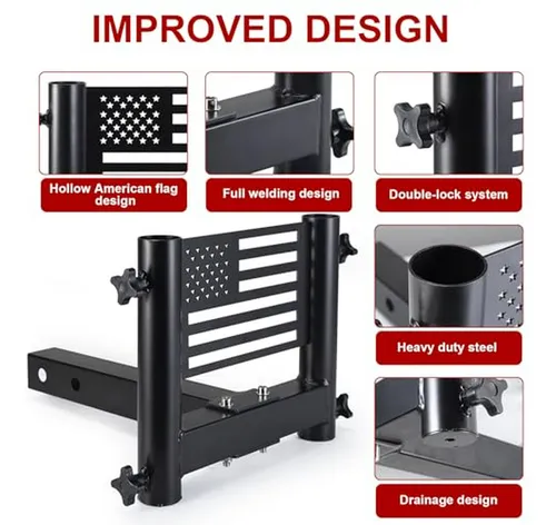 Soporte Bandera Para Enganche De Remolque - Resistente Y Dur