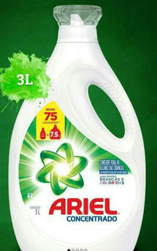 Sabao Liquido Ariel Concentrado 3 Lt = 7,5 Kg Cada