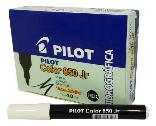 Caneta Hidrográfica Pilot 850 Jr Color Caixa C/12 Unidades Cor Preto
