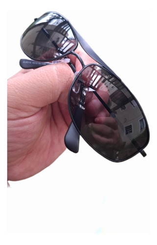 Kit 2 Óculos De Sol Quadrado Retro Pesca Polarizado Espelho Preto Preto Preto