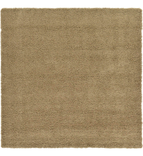 Tapete De Área Cuadrado 2.38 M Marrón Arena Colección Shag