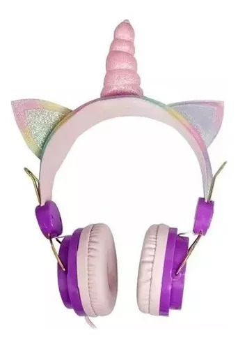 Auriculares Unicornio Cableado Gt Arcoiris Infantil Niños 