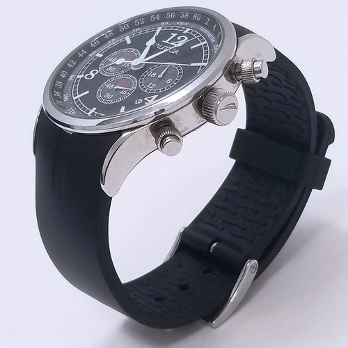Pulseira De Borracha Compatível Com Náutica Preta N13530g