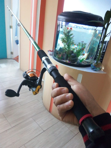Caña De Pesca Con Carrete 2,7m, Incluye Nylon, Anzuelos