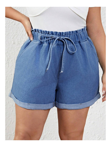 Bonito Short Tipo Mezclilla Dama Moda Stretch Jeans Cómodo