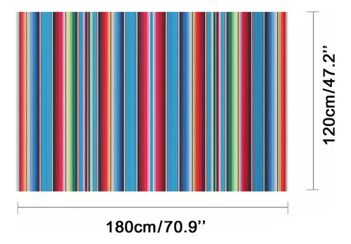 Mantel Mexicano A Rayas Mantel De Colores Brillantes