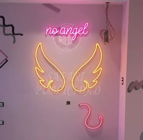 Cartel Neón LED con Forma de Alas de Ángel
