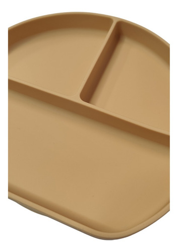 Prato Em Silicone Com Divisórias E Ventosa Nude Everly Liso