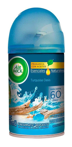 Repuesto Para Aromatizante Air Wick Freshmatic Turquesa Oasis Repuesto 250ml