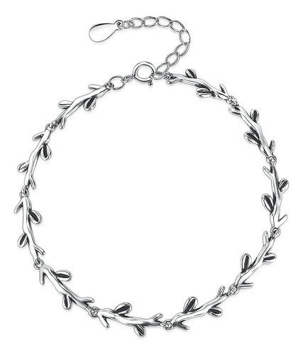 Pulsera De Plata S925 Para Mujer Girls, Plata, Plateado