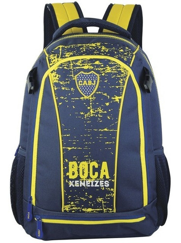 Mochila Boca Juniors Original Oficial Con Red Porta Pelota