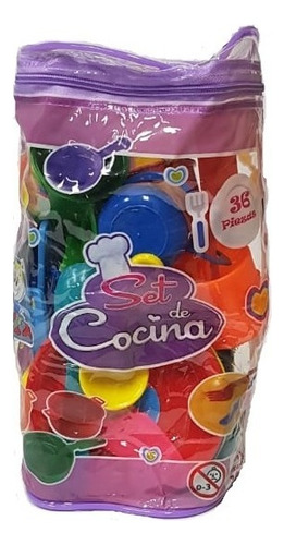 Set De Vajilla Cocina Juguete Para Niños Color Unicolor