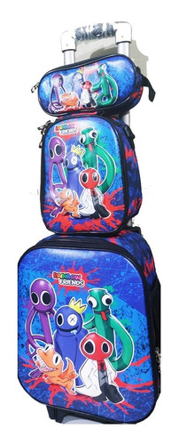 Mochila Rainbow Friends Set Completo - Con Ruedas 