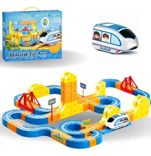Pista Trem Magnético Infantil 67 A 160 Peças Educativo 160pcs