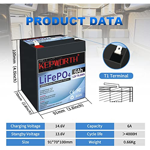 Batería De Litio Hierro De 12v 6ah Baterías De Ciclo ...