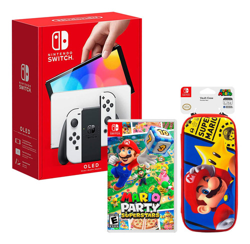 Nintendo Switch Oled Blanco + Superstar + Vault Super Mario