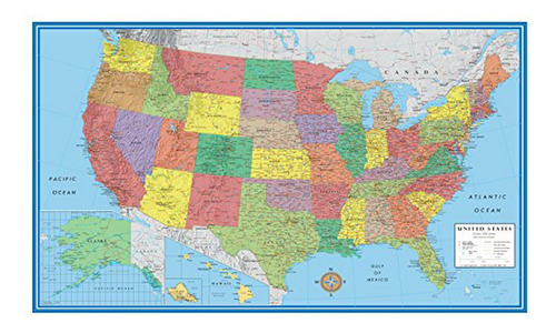 Póster Mapa Pared Elite Usa 24x36 (laminado)