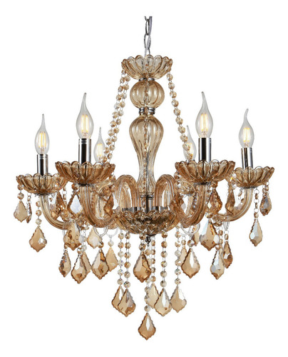 Lustre Candelabro Cristal Legitimo 6 Braços Inovartte Inl49 110 220