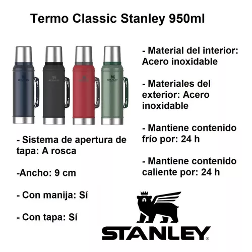 Termo Stanley Clasico Original 950ml Con Tapón Cebador - $ 113.534,1