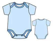Comprar Molde Imprimible Body Bebe Unisex Manga Corta Patron Pdf
