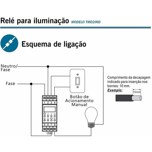 Temporizador Digital Trilho 220v Liga E Desliga Exatron C/nf