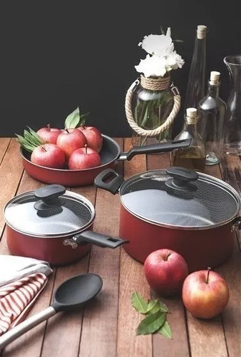 Imagen 6 de 9 de Juego Bateria Cocina Tramontina 9 Piezas + Cubiertos 24 Pzas