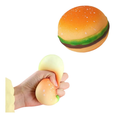 Juguete Antiestres Gatito Squishy Pegajoso Aliviar Ansiedad Hamburguesa