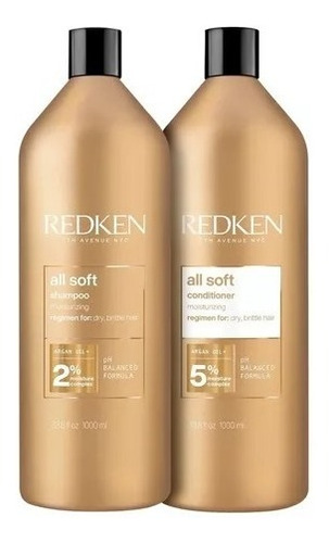 Kit All Soft Shampoo E Condicionador Redken 1000ml
