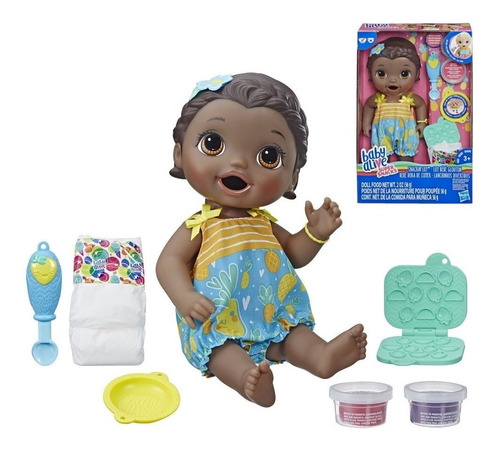 Boneca Baby Alive Lanchinhos Divertidos Negra - Original  