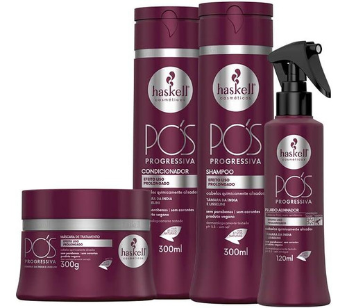 Kit C/ 4 Haskell Shampoo Pos Progressiva 300 Ml