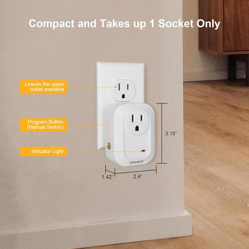 Suraielec Interruptor De Pared Inalámbrico, Toma De Control