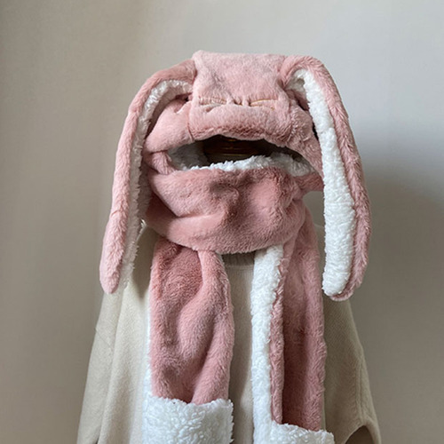 Gorro De Conejo Con Orejas Largas, Bufanda, Guantes, Cálido,