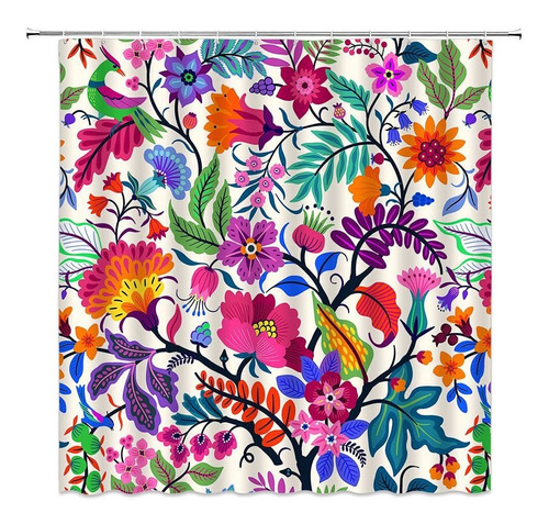 Boho Floral Cortina De Ducha Colorido Paisley Resumen M...