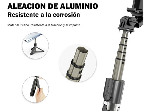Imagen 5 de 10 de Palo Selfie Bluetooth Stick Celular Aro Luz Tripode 70 Cm