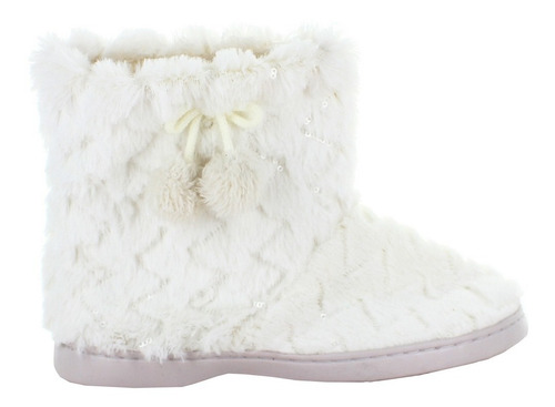 Confort Pantufla Casual Peluche Blanco Para Mujer 79851