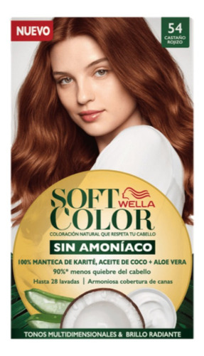 Kit Tintura Wella Professionals  Soft color Tinta de cabelo tom 54 castanho acobreado para cabelo