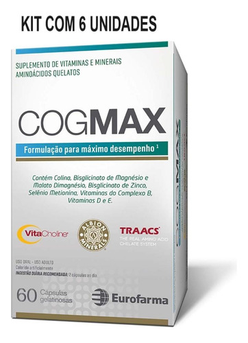 Kit Cogmax Com 6 Unidades De 60 Cápsulas Gelatinosas Cada