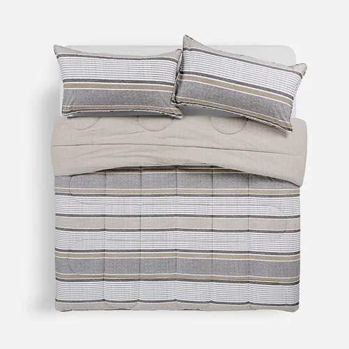 Plumón Algodón Reversible Bali Beige 2 Plazas