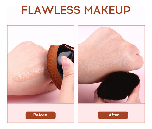 Brocha De Base Tless Flat Head Para Un Maquillaje Rápido E I