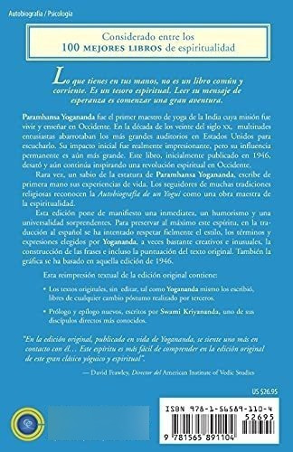 Autobiografia De Un Yogui - Yogananda, Paramhansa, De Yogananda, Paramha. Editorial Crystal Clarity Publishers En Español