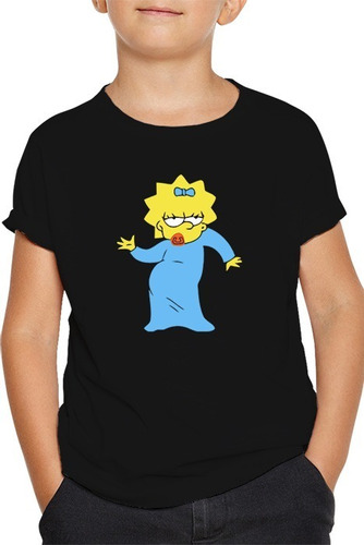 Polera Negra Niño O Niña - Maggie Simpson - Los Simpson