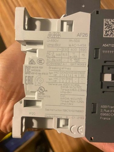 Contactor Abb Af26-30-00-13 Bobina De 100-250v Nuevo En Caja