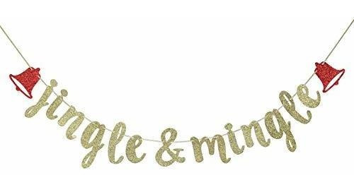 Jingle Y Mingle Glitter Banner, Vacaciones, Fiestas Nptll