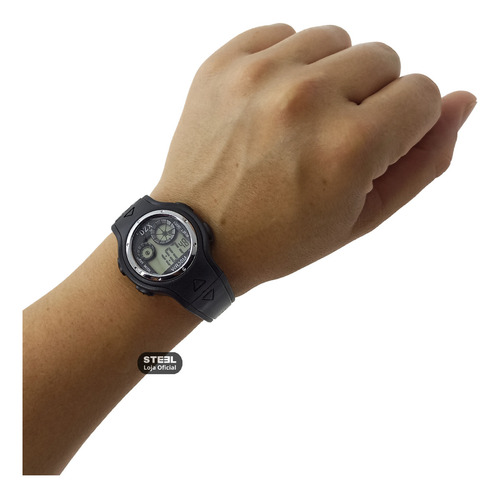 Kit 2 Relógio Digital Led Infantil Menino Menina Masculino Feminino Infanto Juvenil com Luz Alarme Cronômetro Calendário Correia de Silicone Presente dia Das Crianças Cor Cinza Preto